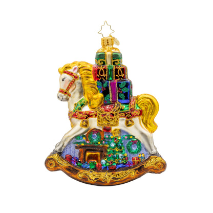 Christopher Radko Rockin' Around Christmas Rocking Horse Collectible Christmas Ornament
