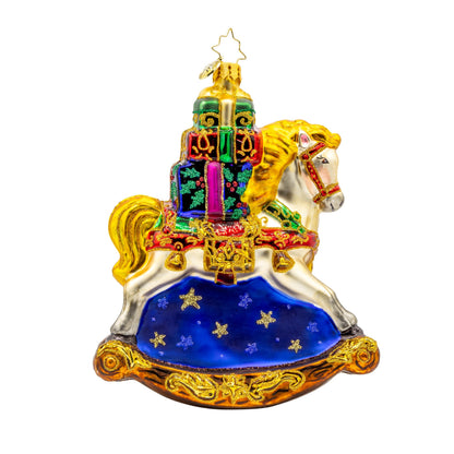 Christopher Radko Rockin' Around Christmas Rocking Horse Collectible Christmas Ornament