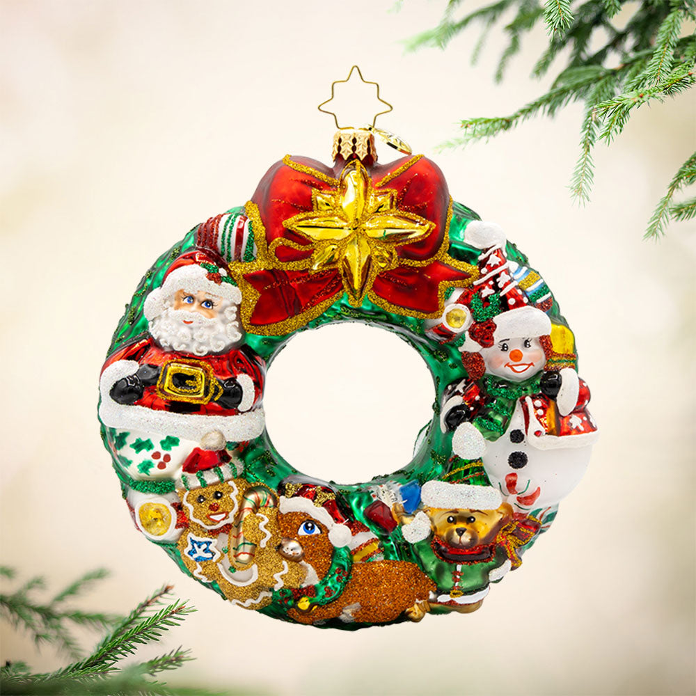Christopher Radko Jingle All The Way Wreath Collectible Christmas Ornament
