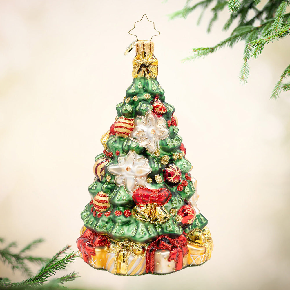 Christopher Radko Golden Bloom Fir Christmas Tree Collectible Christmas Ornament
