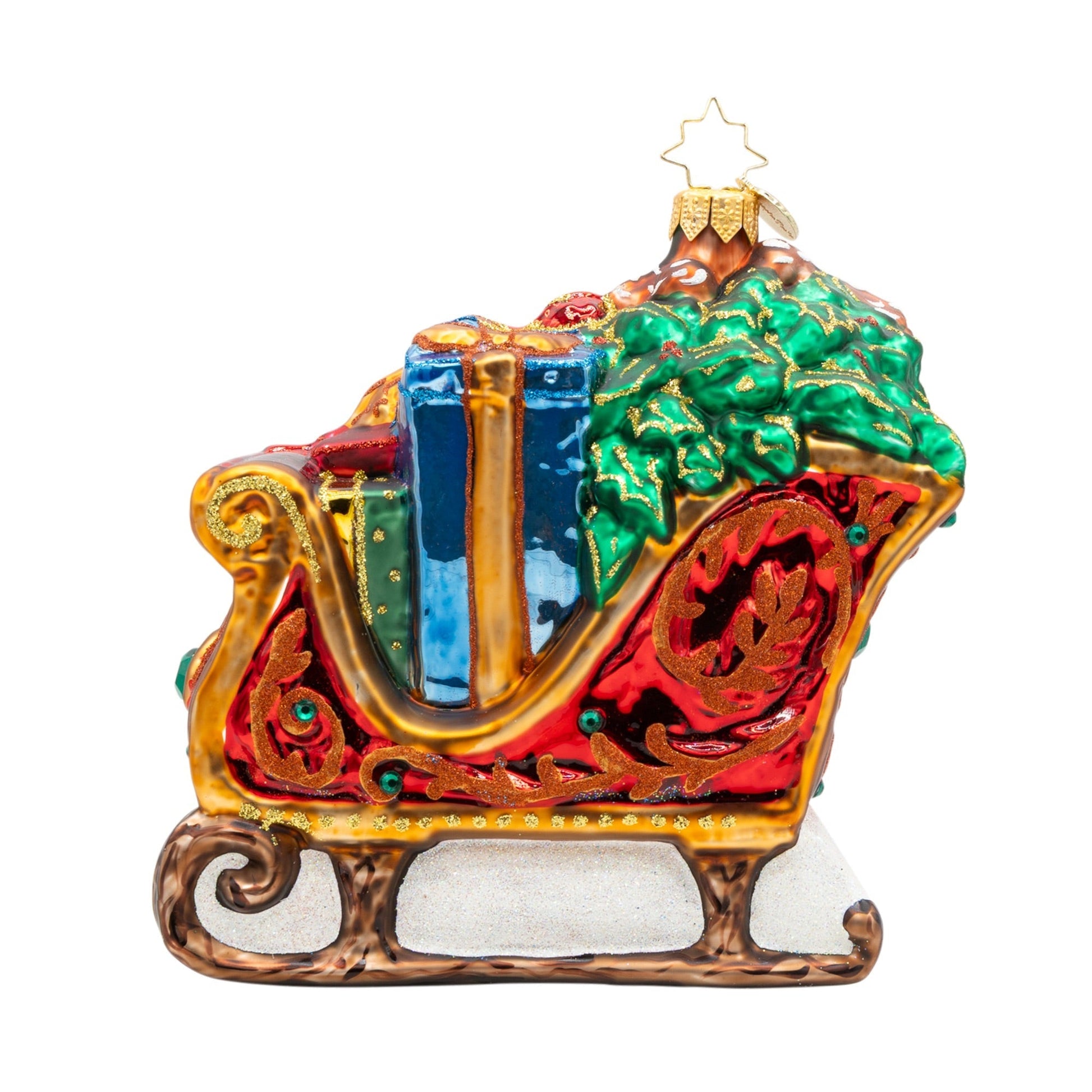 Christopher Radko Rustic Regal Ride Sleigh Collectible Christmas Ornament