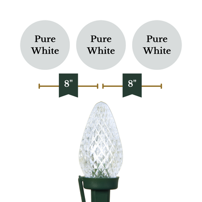 Indoor/Outdoor 25-Count LED C7 Christmas String Lights, Green Wire, 16’, by Vickerman