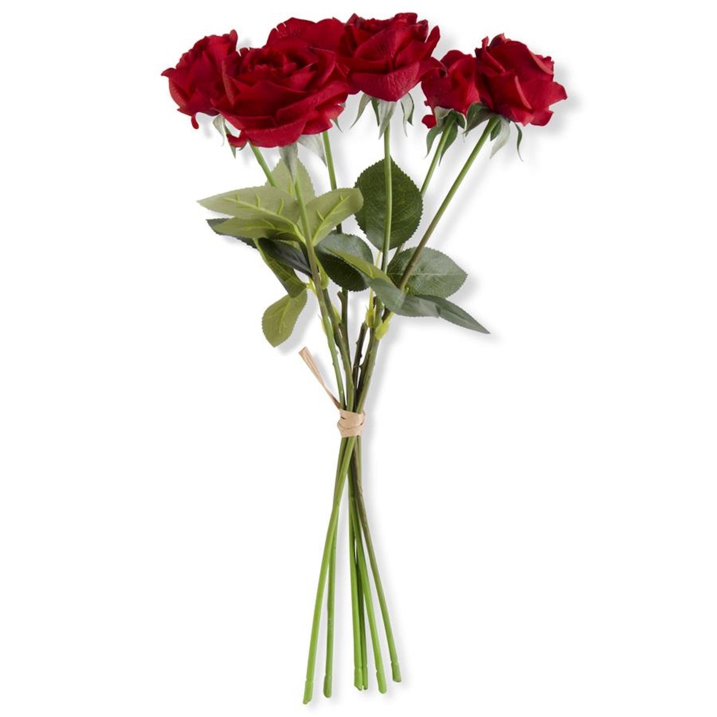 K&K Interiors 17" Real Touch Full Bloom Rose Flowers for Mother's Day - 6 Stem Bundles