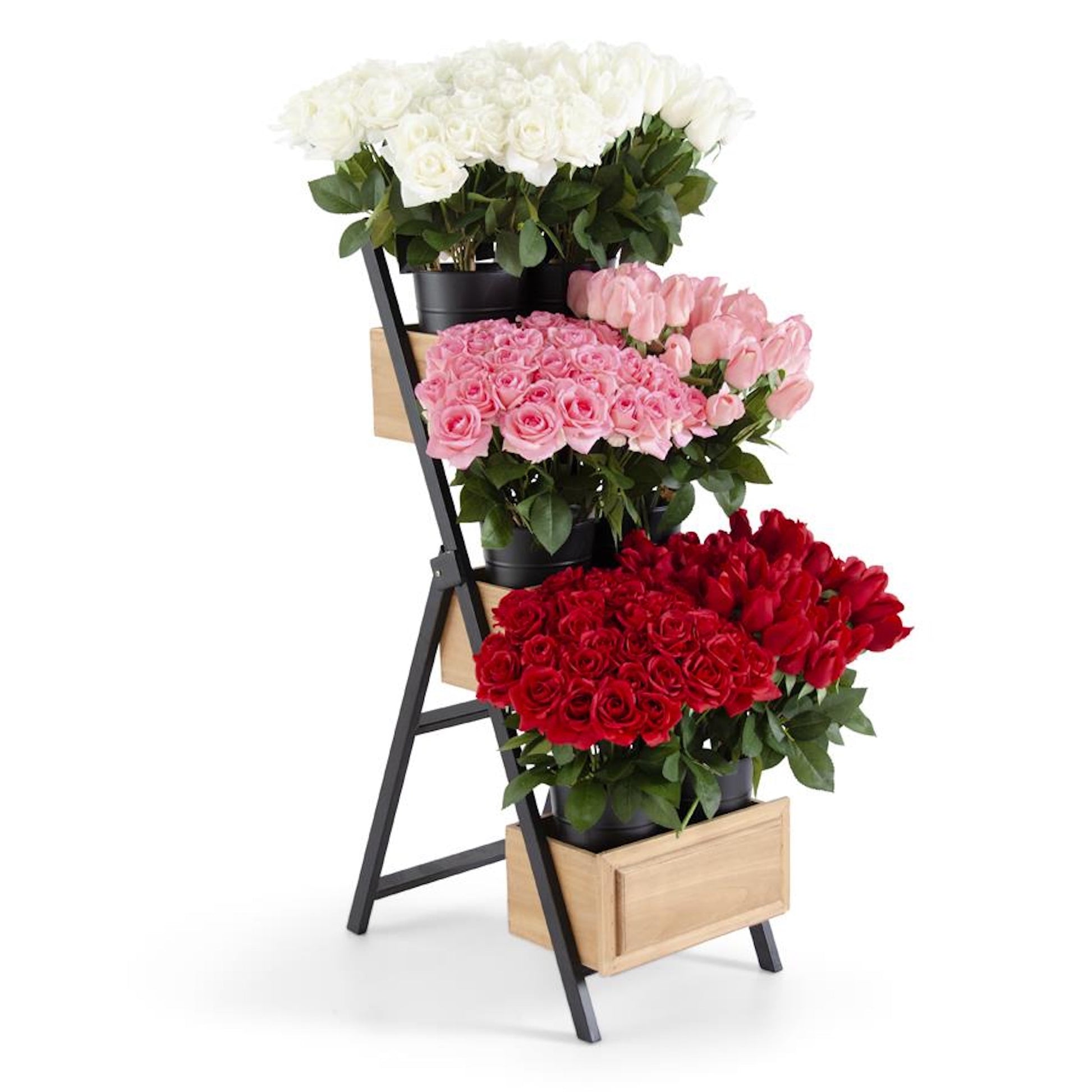 K&K Interiors 17" Real Touch Full Bloom Rose Flowers for Mother's Day - 6 Stem Bundles