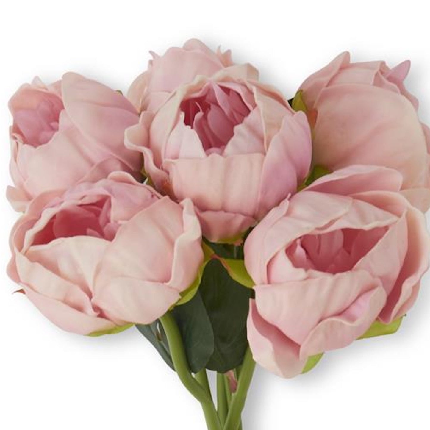 K&K Interiors 12" Real Touch Peony Blooming Spring Flowers - 6 Stem Bundles