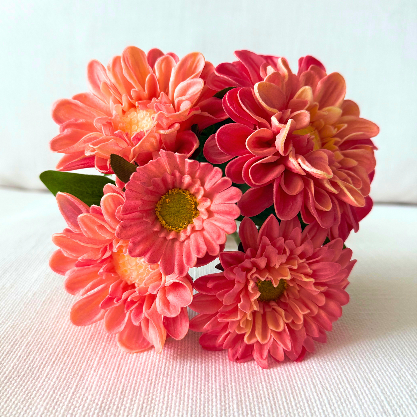 RAZ Imports 11" Real Touch Dahlia Artificial Flowers - 5 Stem Bundle