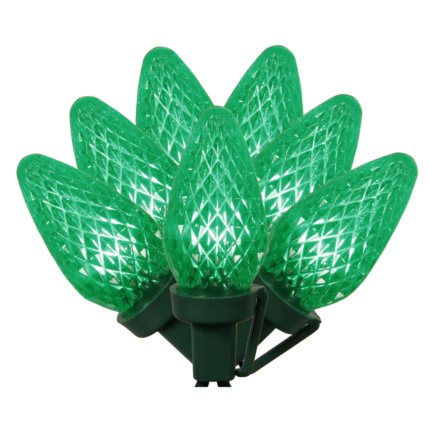 Indoor/Outdoor 25-Count LED C7 Christmas String Lights, Green Wire, 16’, by Vickerman