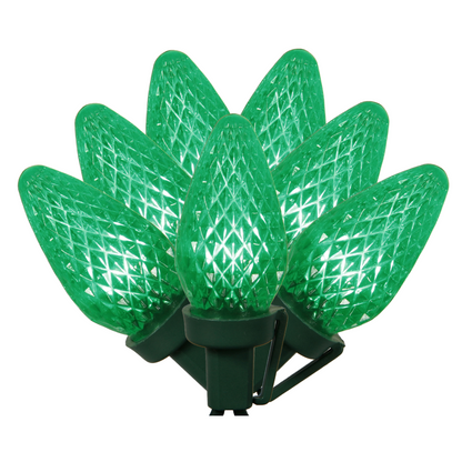 Indoor/Outdoor 25-Count LED C7 Christmas String Lights, Green Wire, 16’, by Vickerman
