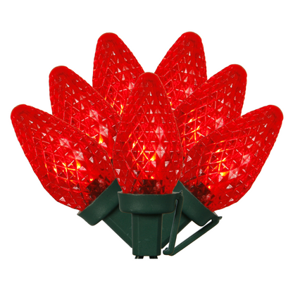 Indoor/Outdoor 25-Count LED C7 Christmas String Lights, Green Wire, 16’, by Vickerman