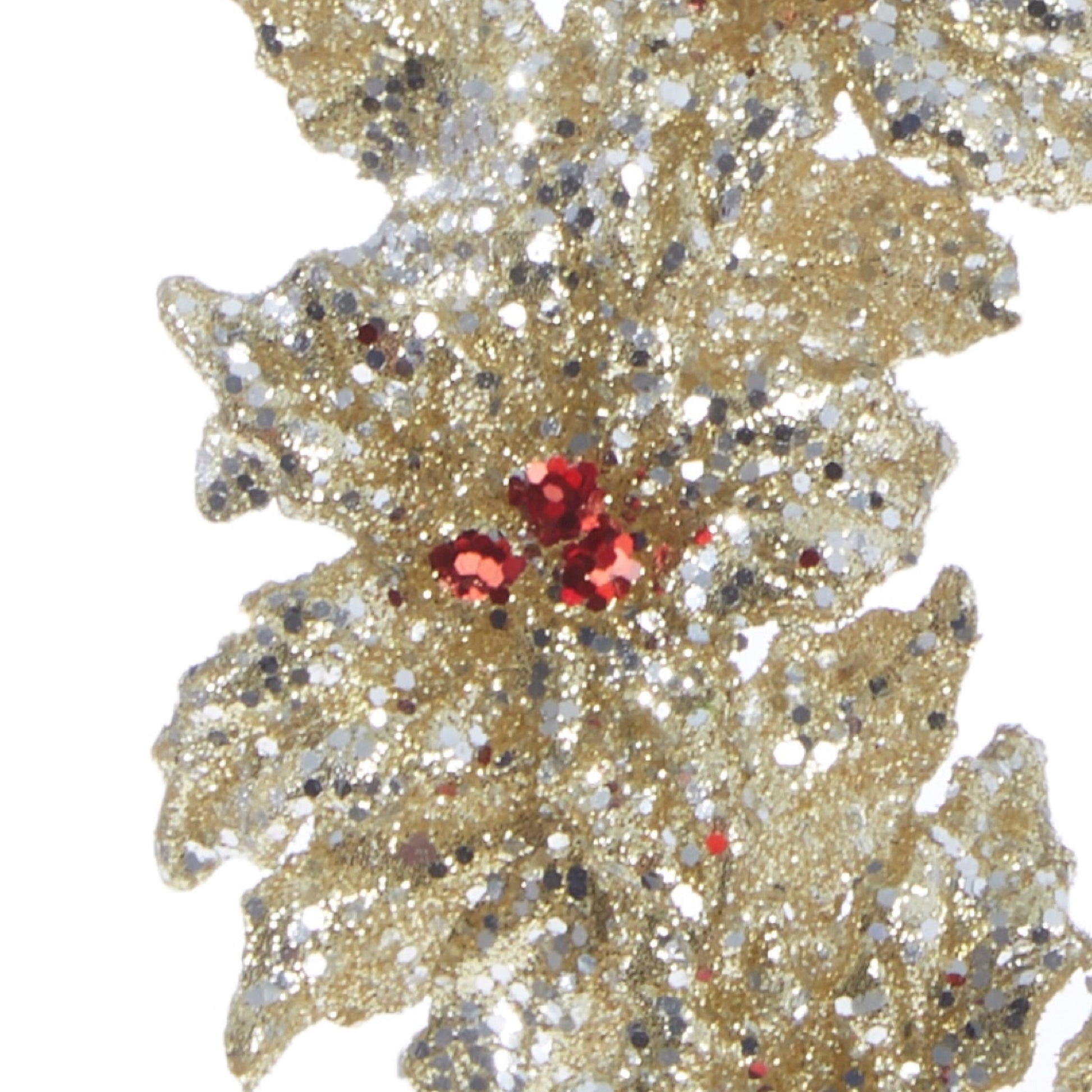 RAZ Imports 5.25" Glittered Gold Holly Wreath with Berries Christmas Ornament