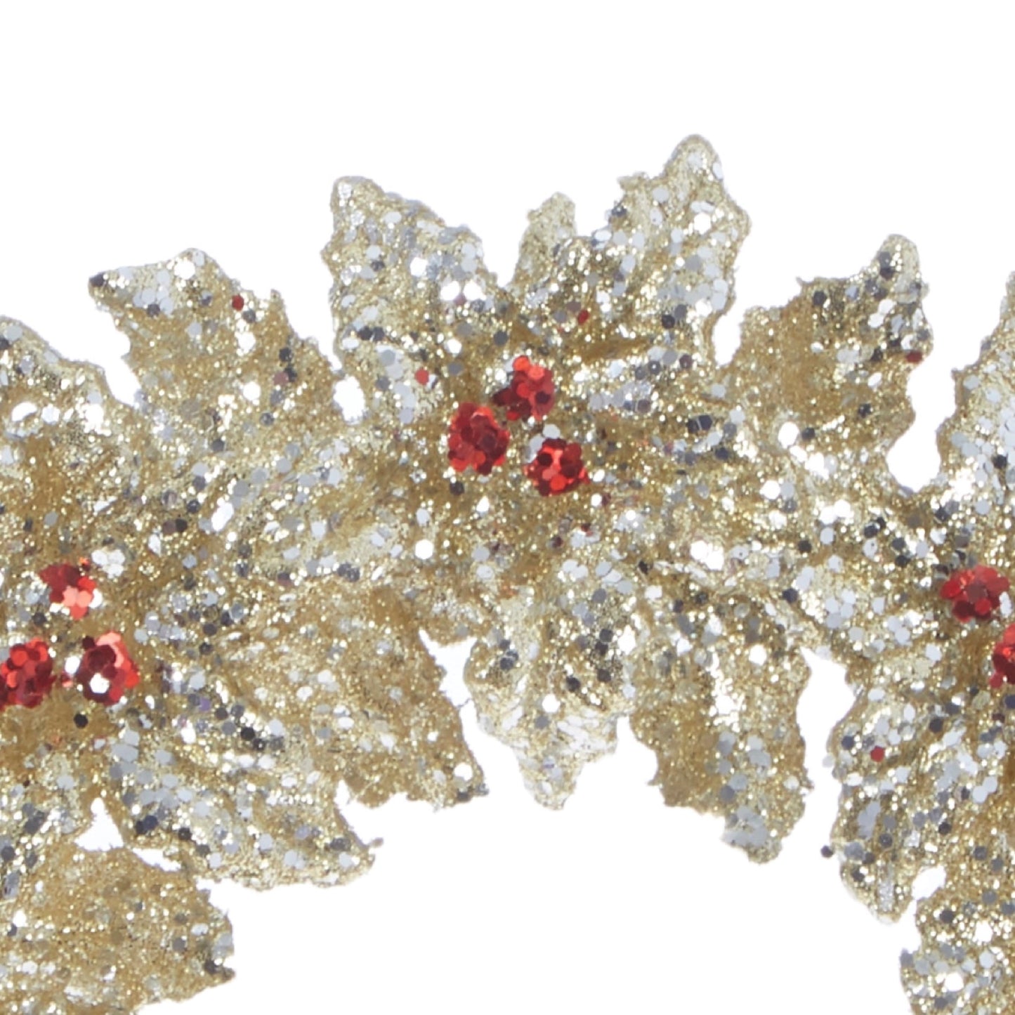 RAZ Imports 5.25" Glittered Gold Holly Wreath with Berries Christmas Ornament
