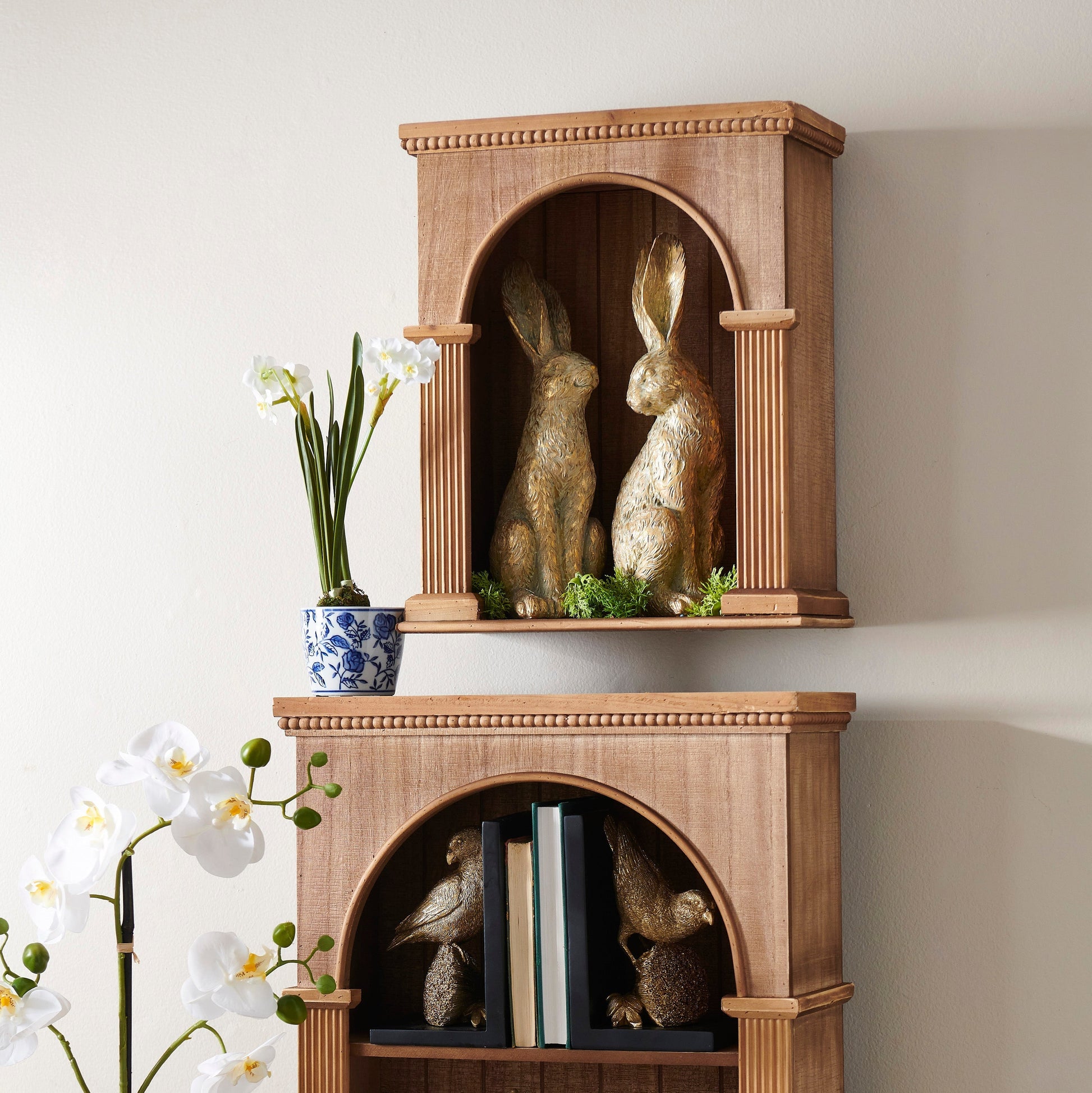RAZ Imports 12" Gold Leaf Large Tabletop Easter Bunny Rabbits - Set of 2