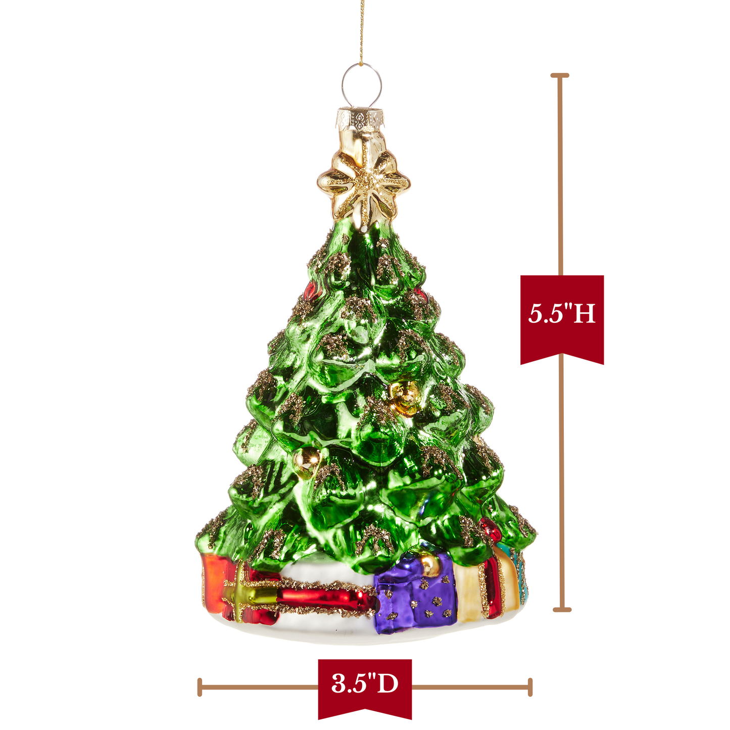 RAZ Imports 5.5" Christmas Tree with Star Glass Christmas Ornament