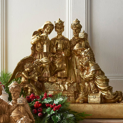 RAZ Imports 27.75" Royal Gold Over-Sized Christmas Nativity Scene