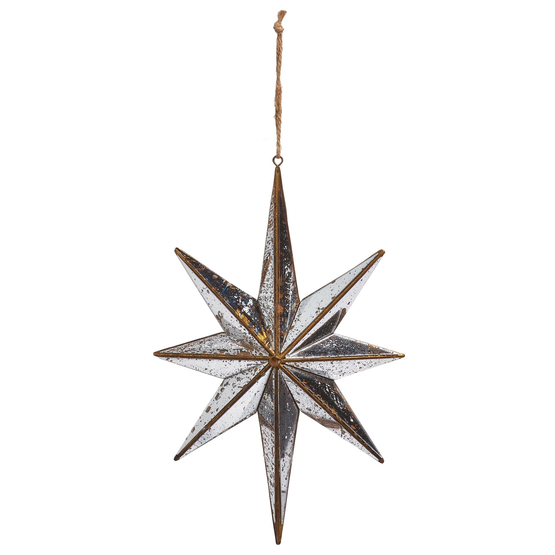 RAZ Imports 9.75" Distressed Gold Mirrored North Star Christmas Ornament