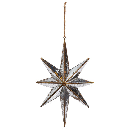 RAZ Imports 9.75" Distressed Gold Mirrored North Star Christmas Ornament