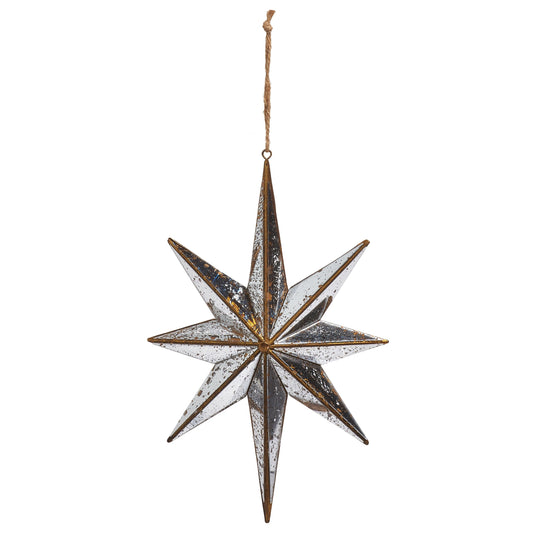 RAZ Imports 9.75" Distressed Gold Mirrored North Star Christmas Ornament