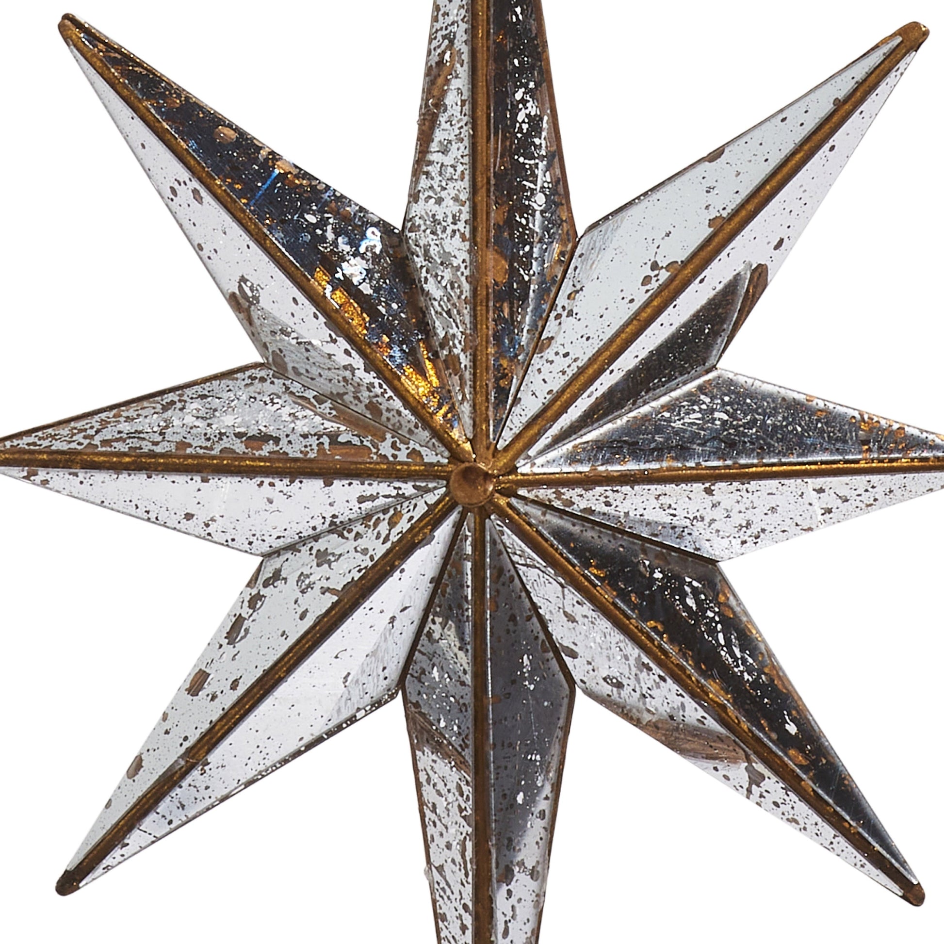 RAZ Imports 9.75" Distressed Gold Mirrored North Star Christmas Ornament