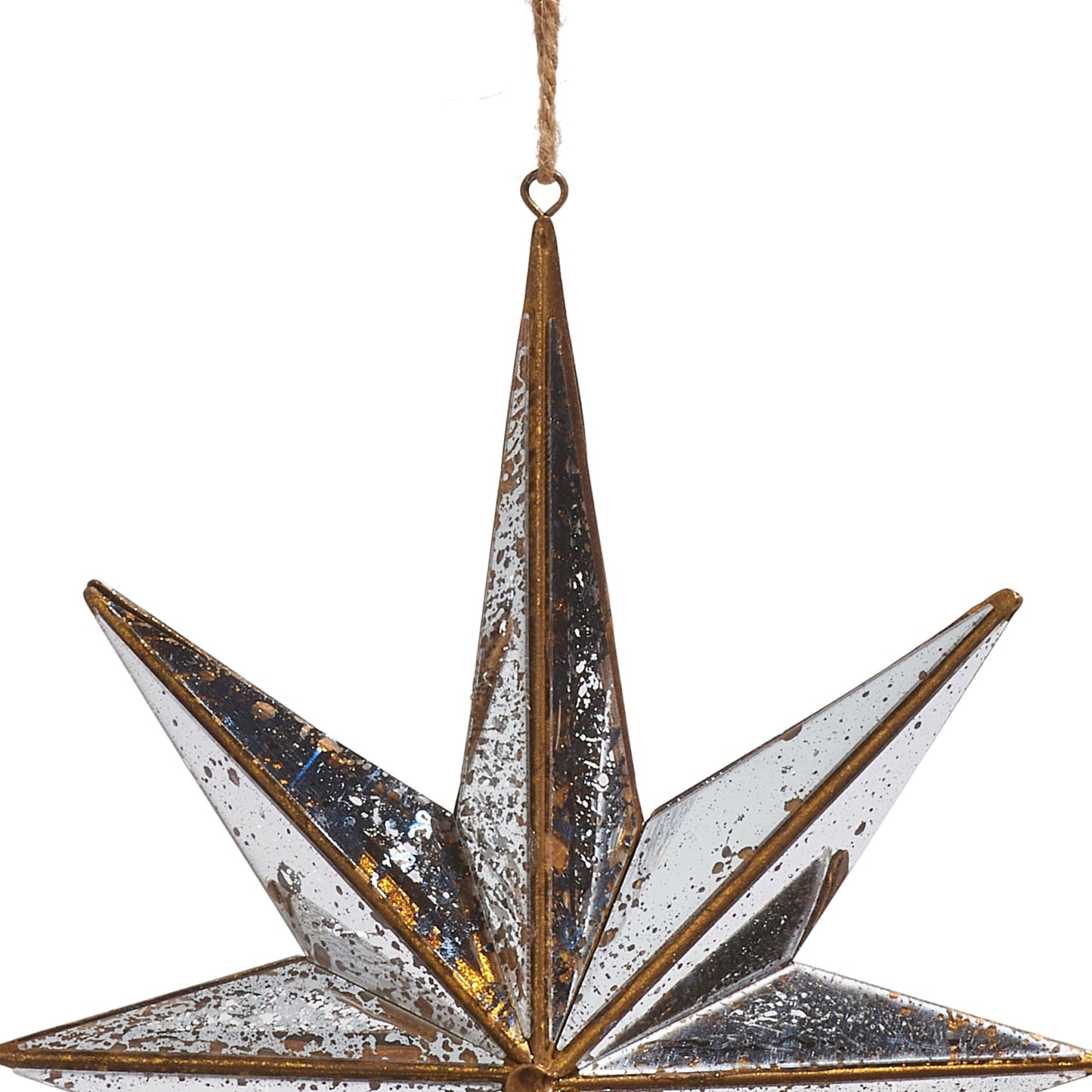 RAZ Imports 9.75" Distressed Gold Mirrored North Star Christmas Ornament