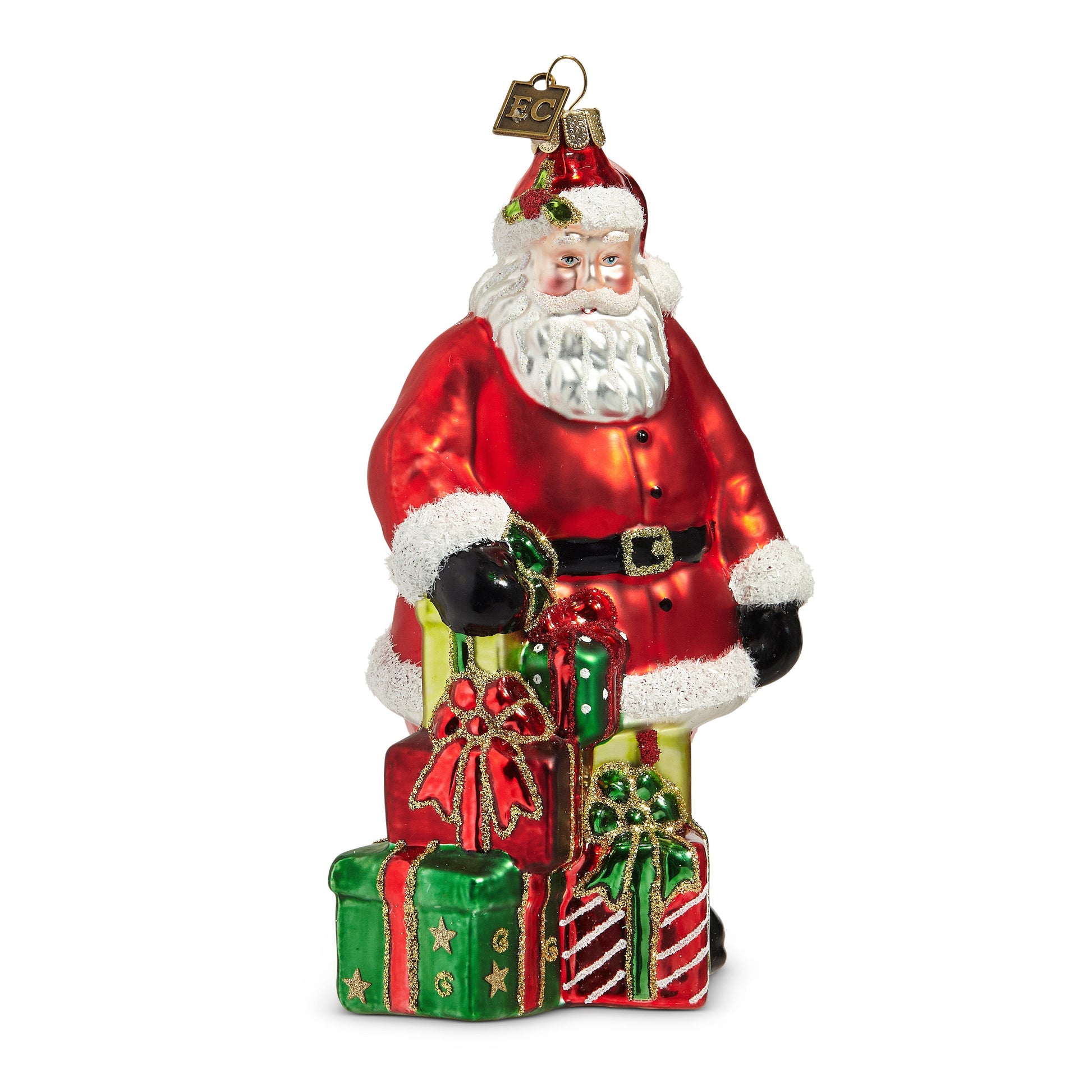 RAZ Imports by Eric Cortina 6.5" Special Delivery Santa Glass Collectible Christmas Ornament