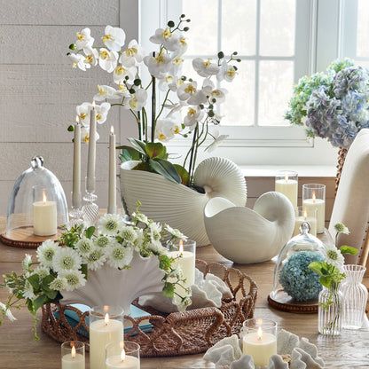 RAZ Imports 23.75" Real Touch White Orchid Flower with Moss Ball