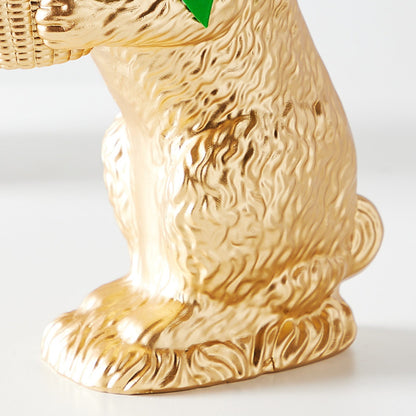 RAZ Imports 14" Gold Resin Easter Bunny Rabbit with Egg Basket