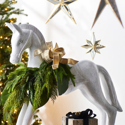 RAZ Imports 5.75" Glittered Gold Mirrored North Star Christmas Ornament