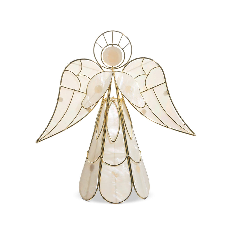 RAZ Imports 10.25" Capiz Pearl Angel Christmas Tree Topper