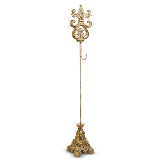 RAZ Imports 32.5" Gold Acanthus Wreath Stand