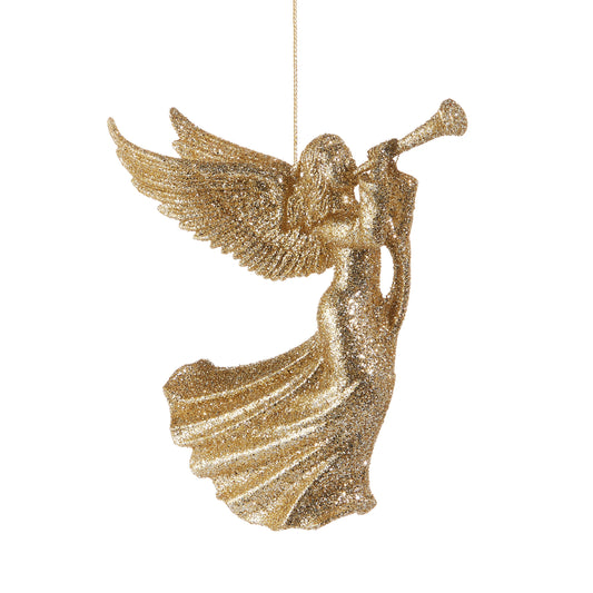 RAZ Imports 6" Glittered Gold Angel Christmas Ornament