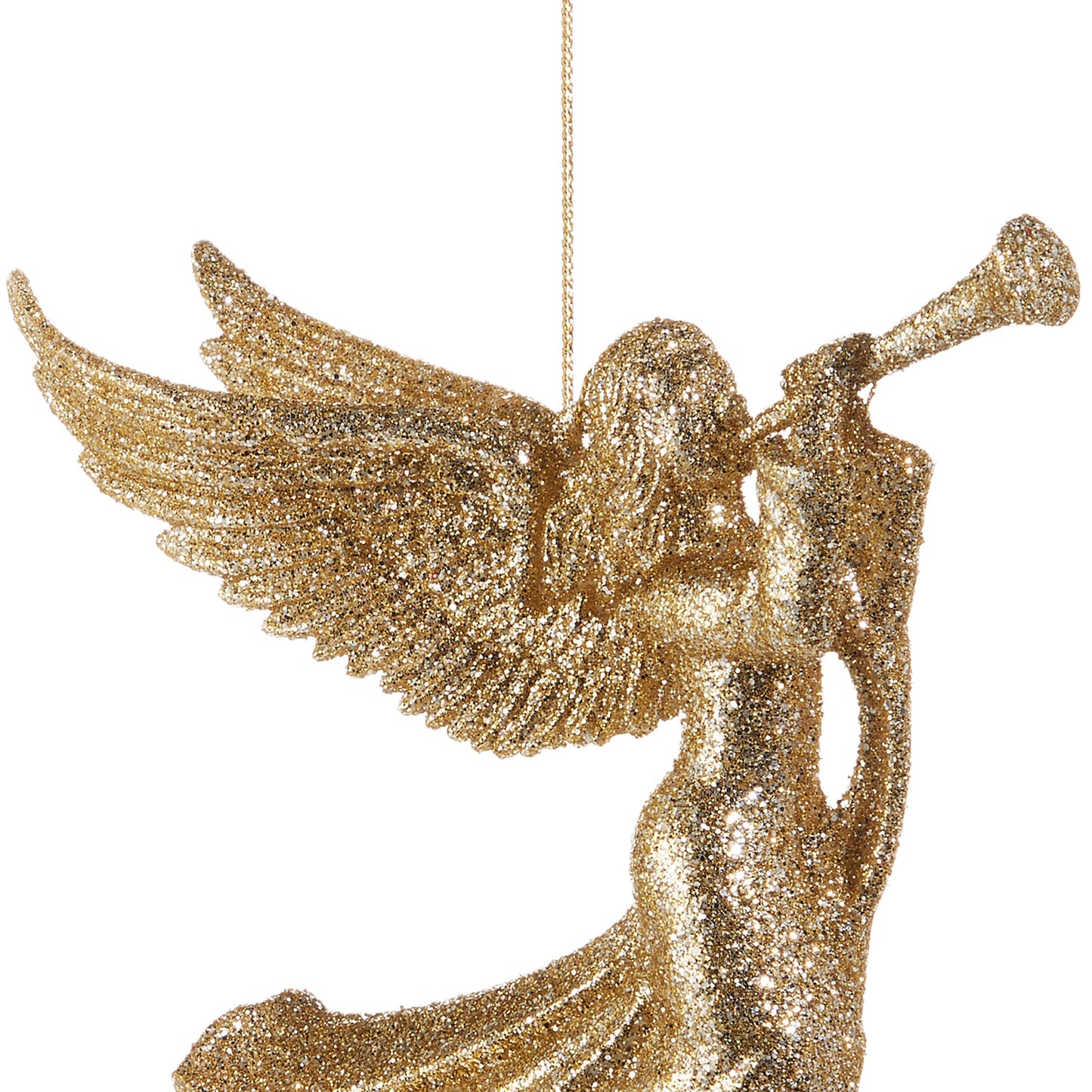 RAZ Imports 6" Glittered Gold Angel Christmas Ornament