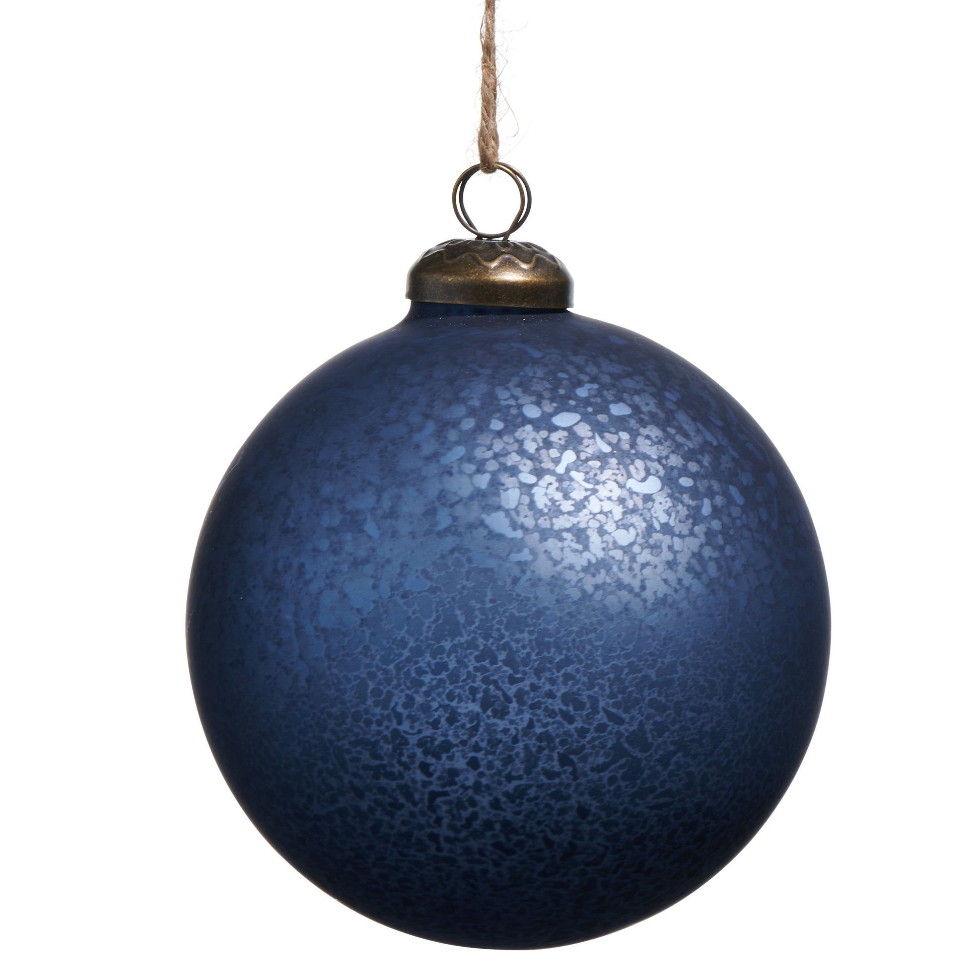 RAZ Imports 4" Blue Mercury Glass Ball Christmas Ornament - Set of 12