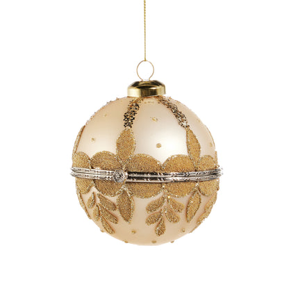 RAZ Imports 4" Beaded Sphere Jewelry Box Glass Christmas Ornaments