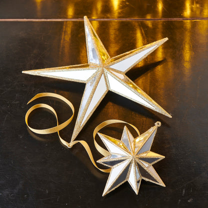 RAZ Imports 5.75" Glittered Gold Mirrored North Star Christmas Ornament