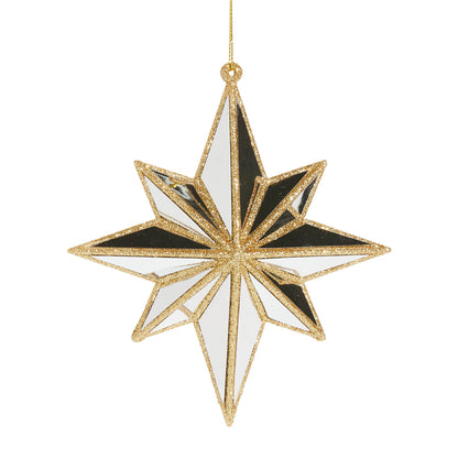 RAZ Imports 5.75" Glittered Gold Mirrored North Star Christmas Ornament