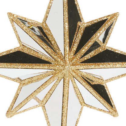 RAZ Imports 5.75" Glittered Gold Mirrored North Star Christmas Ornament
