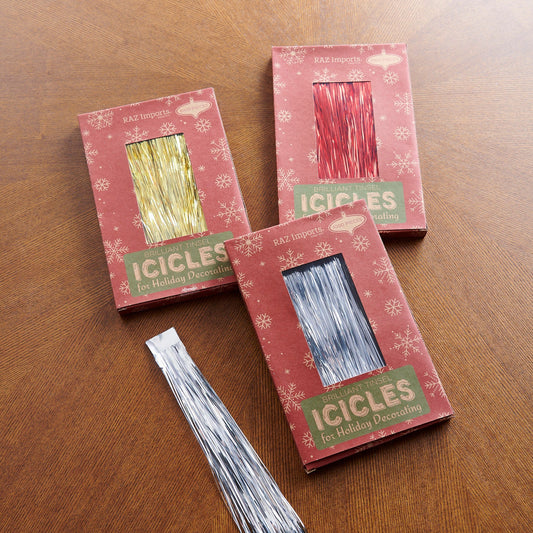 RAZ Imports Tinsel Icicle Strands Vintage Christmas Decoration - 18.5”H X 40”L - 1,000 Pieces - 1 Box