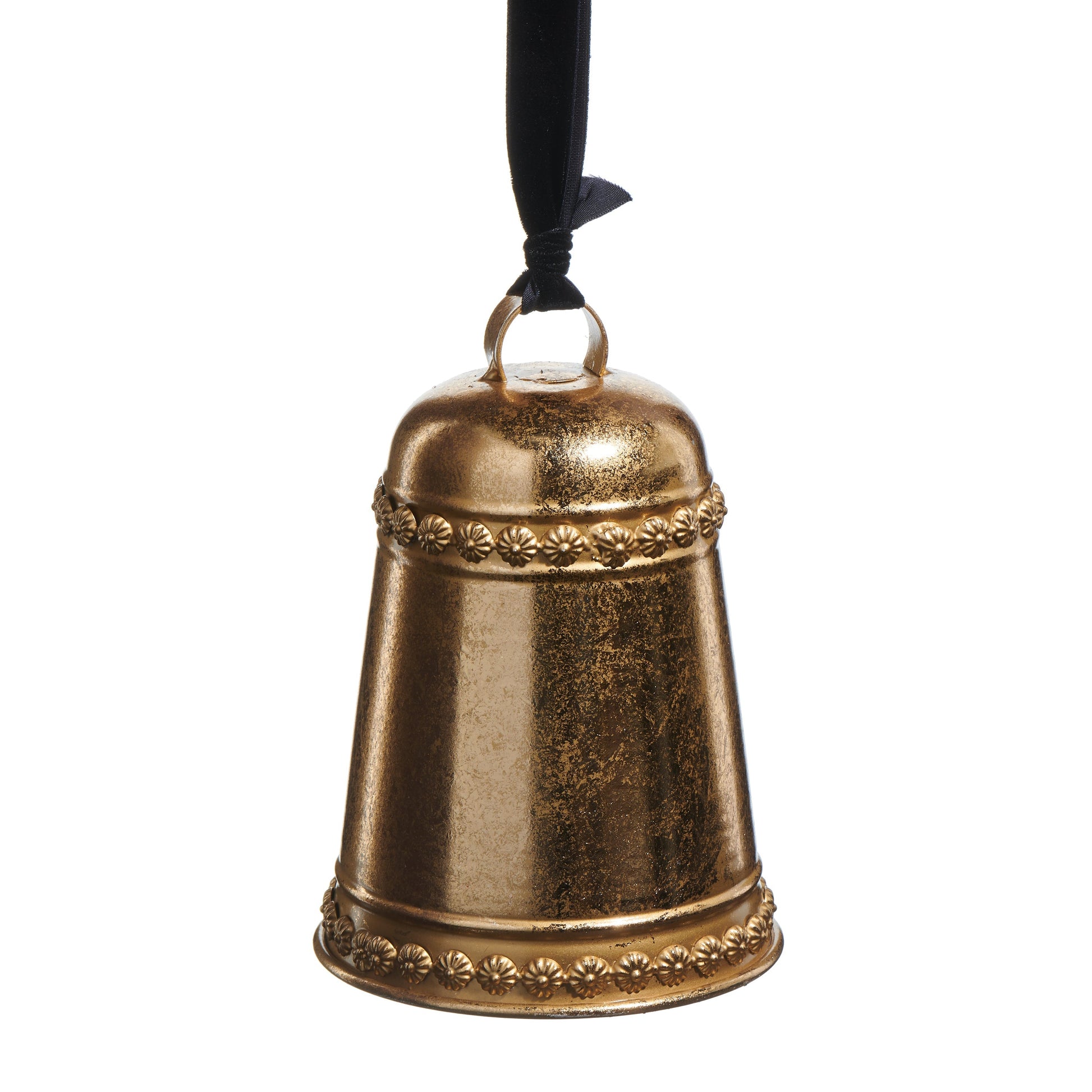 RAZ Imports Gold Christmas Bell Hanging Metal Ornament