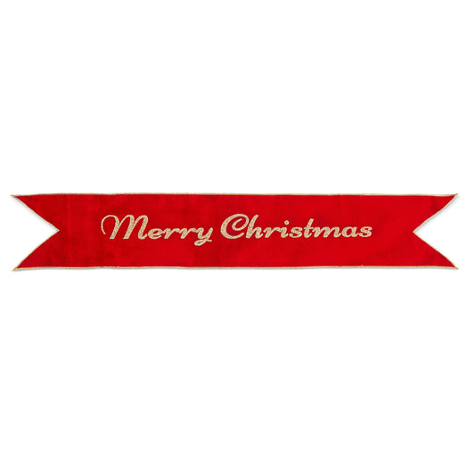 RAZ Imports 36" Red Merry Christmas Wreath Banner Christmas Decoration