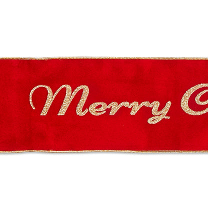 RAZ Imports 36" Red Merry Christmas Wreath Banner Christmas Decoration