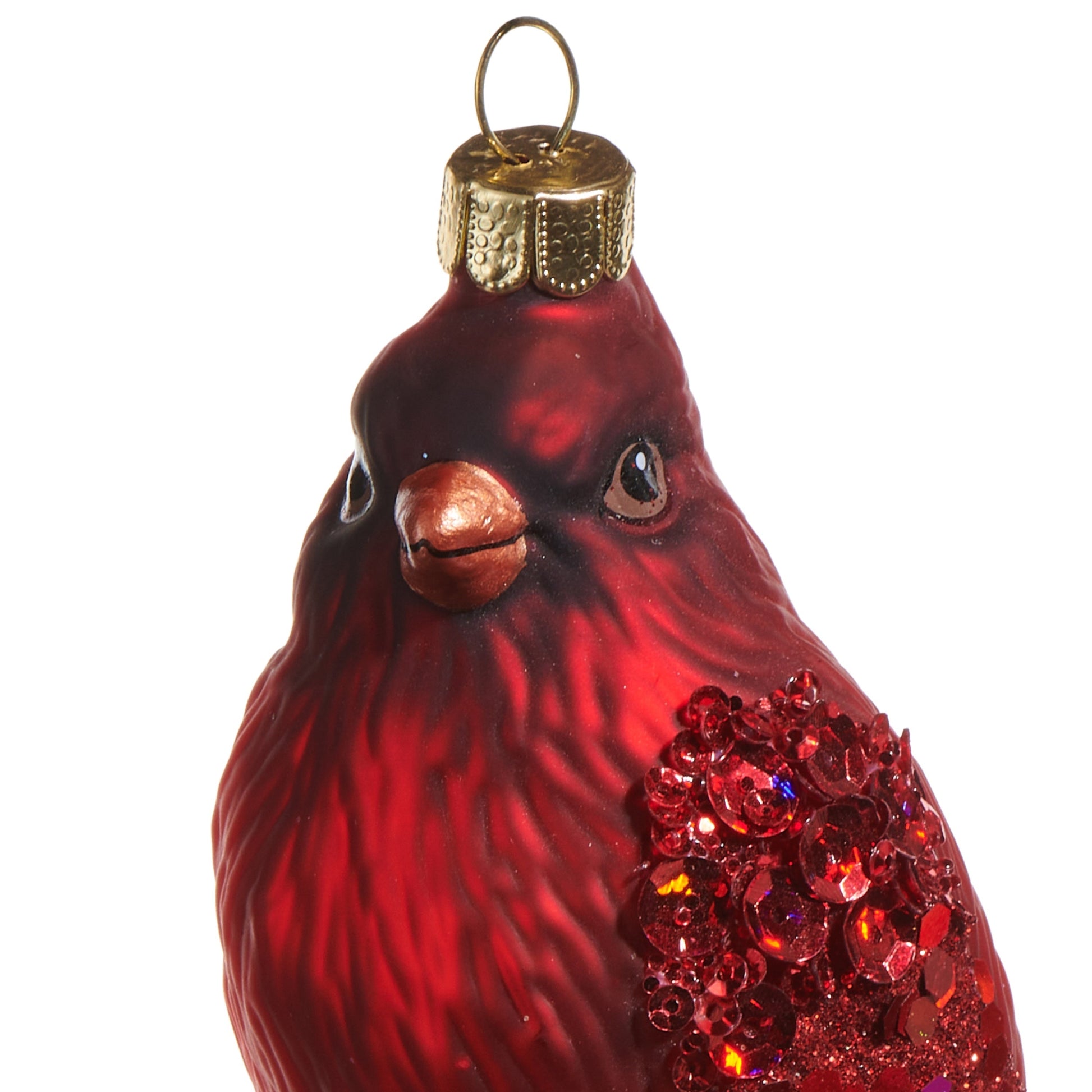 RAZ Imports 5" Red Cardinal on Stump Glass Christmas Ornament