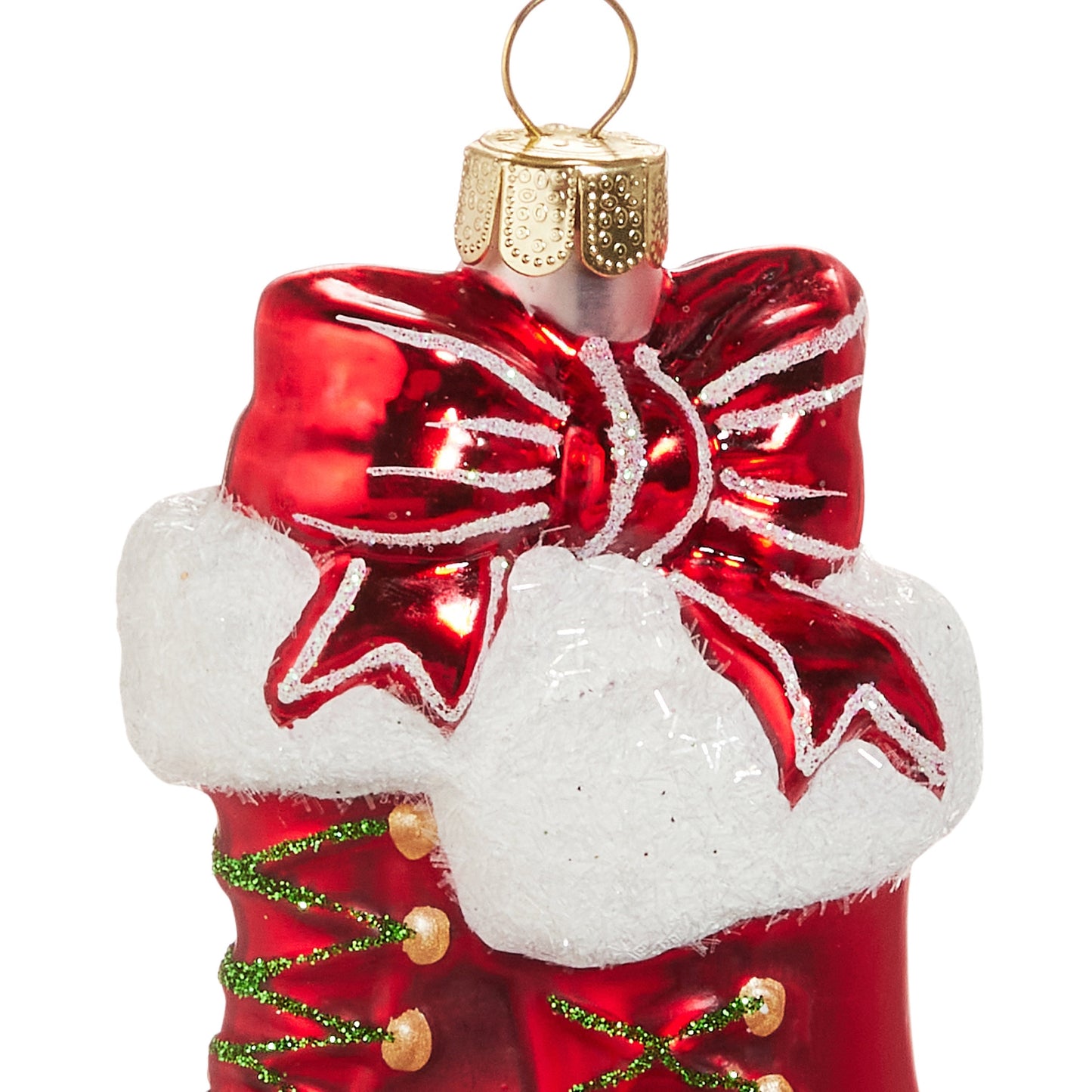 RAZ Imports 4" Red Christmas Ice Skates with Bow Glass Christmas Ornament