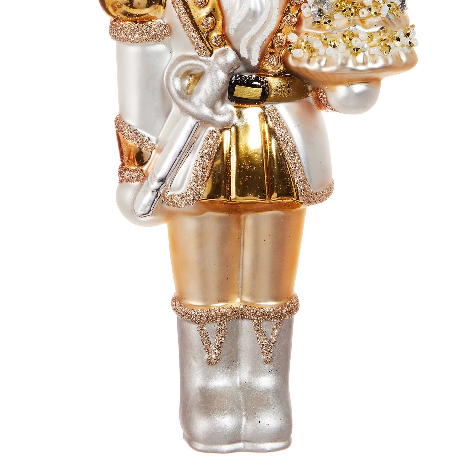 RAZ Imports 8.25" Golden Nutcracker with Tree Glass Christmas Ornament