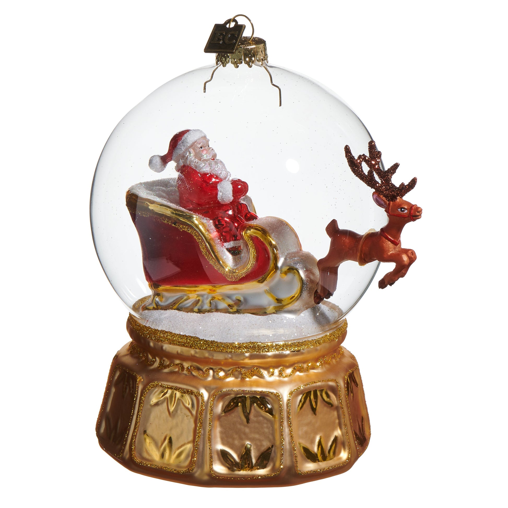 RAZ Imports by Eric Cortina 5.5" Santa Snow Globe Express Glass Collectible Christmas Ornament