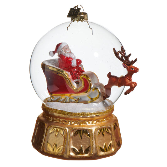RAZ Imports by Eric Cortina 5.5" Santa Snow Globe Express Glass Collectible Christmas Ornament