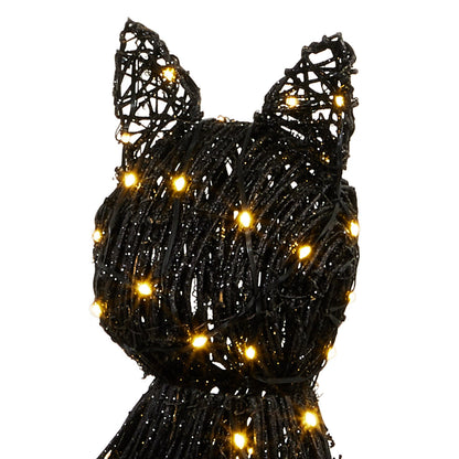 RAZ Imports 33" Rattan Light-Up Warm White LED Back Cat Halloween Decoration - Indoor or Outdoor Use