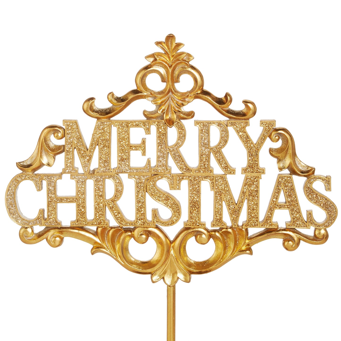 RAZ Imports 16" Glittered Gold Merry Christmas Sign Christmas Decoration