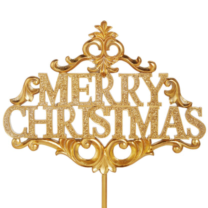 RAZ Imports 16" Glittered Gold Merry Christmas Sign Christmas Decoration