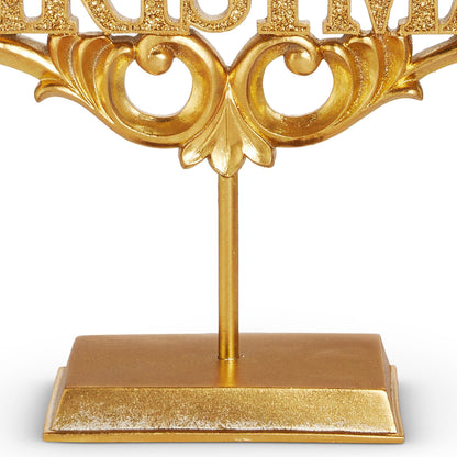 RAZ Imports 16" Glittered Gold Merry Christmas Sign Christmas Decoration