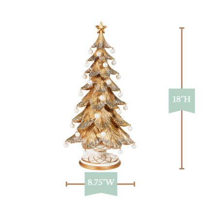 RAZ Imports 18" Glittered Gold Pearl Ornament Christmas Tree Christmas Decoration